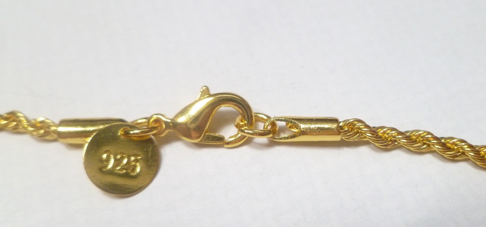 14k Gold Over 925 Sterling Silver 2mm Vermeil Rope Chain Necklace