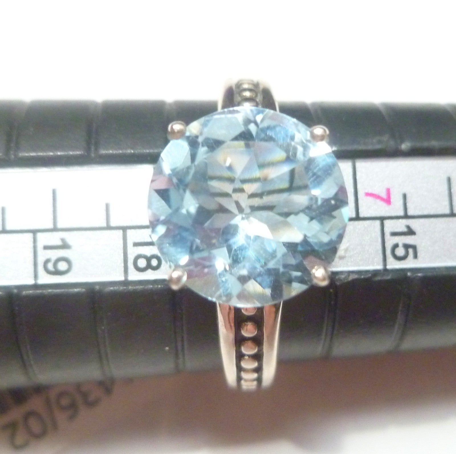 2.06 cts Blue Topaz RING Sterling Silver .925 Size 8