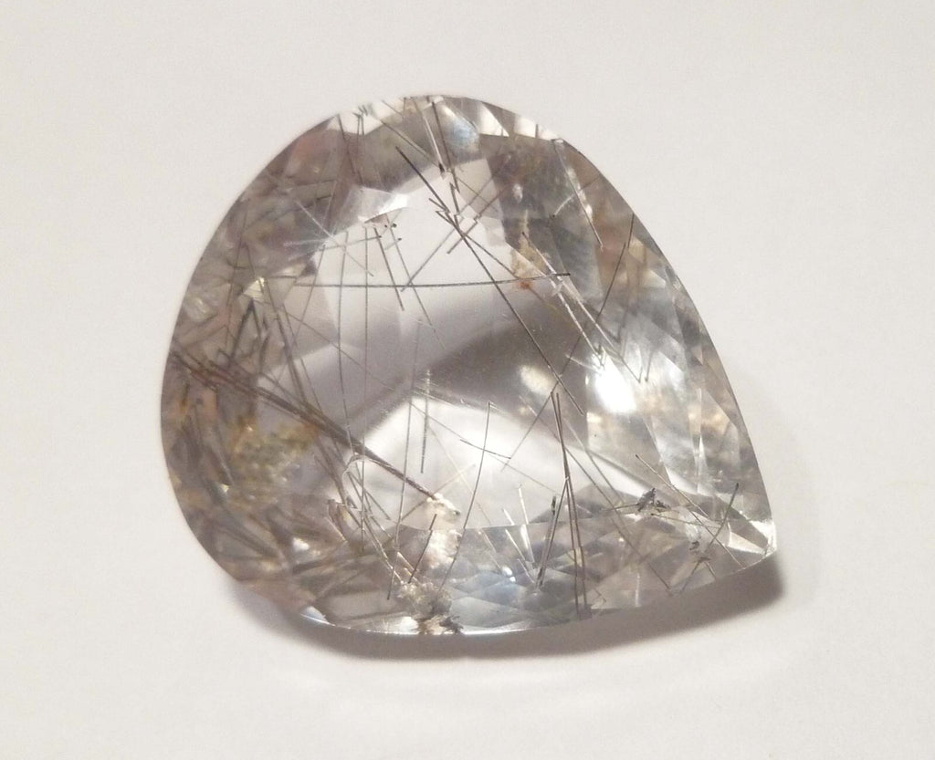 7x6.7mm Pear Natural Needles Rutile Quartz Gemstone, Brazil 39.30cts