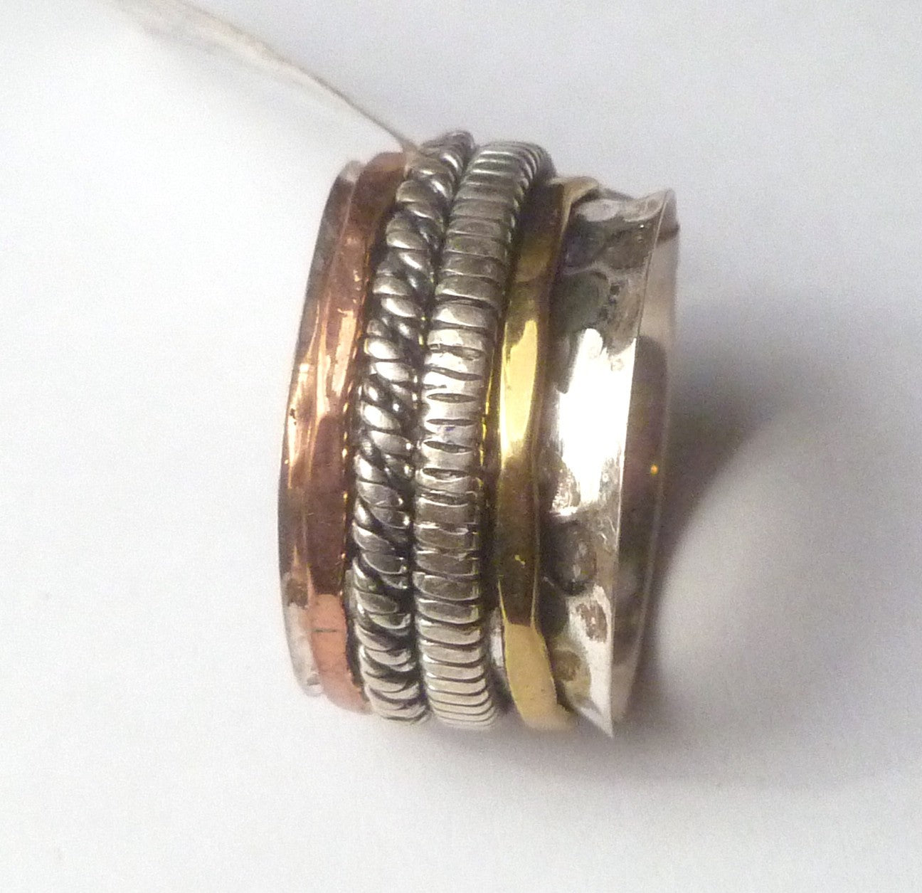 12mm wide Band Spinner Ring 925 Sterling Silver s7