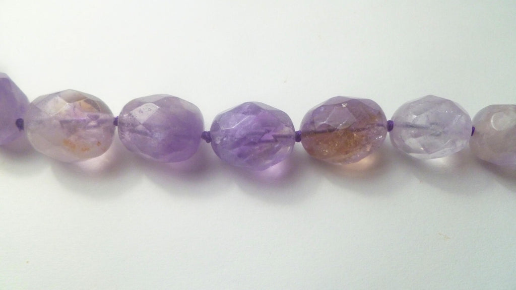 19mm Faceted Amethyst Bead Necklace Sterling 20"