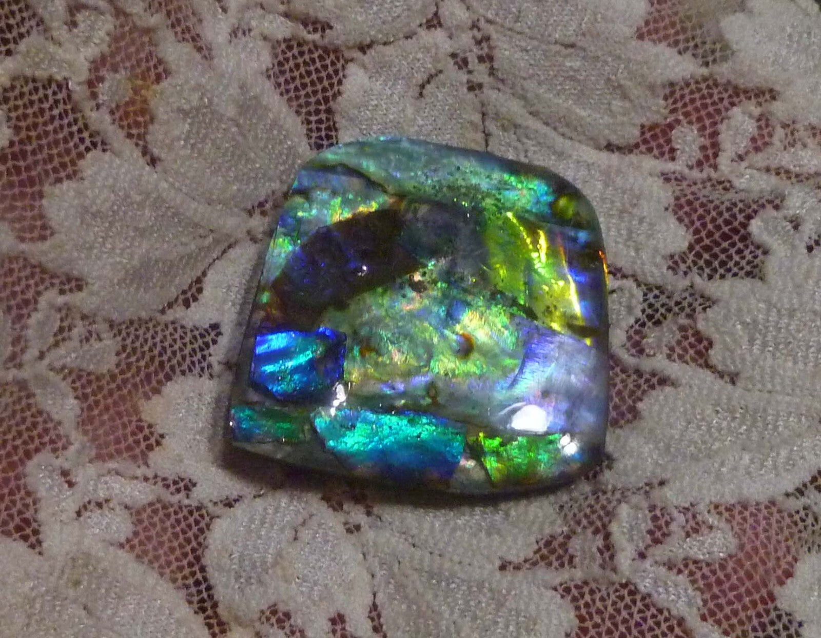 40.5ctd Multi Colors AMMOLITE GEM! Gemstone Amazing Colors! 32x31mm