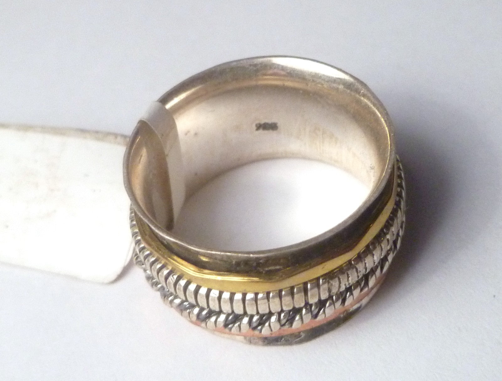 12mm wide Band Spinner Ring 925 Sterling Silver s7