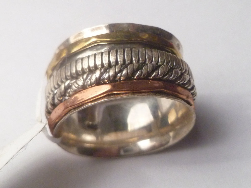 12mm wide Band Spinner Ring 925 Sterling Silver s7