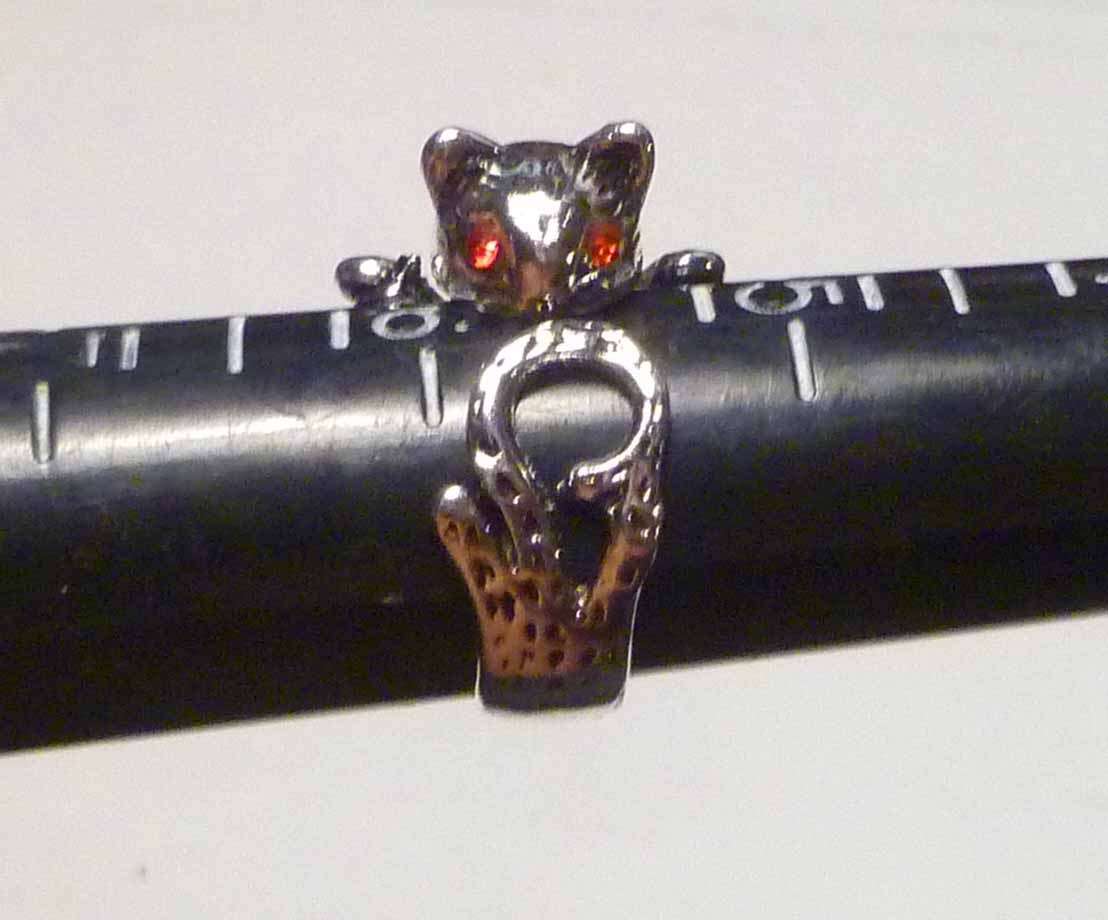 CUTE! Kitty Animal Cat Ring Adjustable Sz 4 to 9 Wrap Around Ring Kitten 