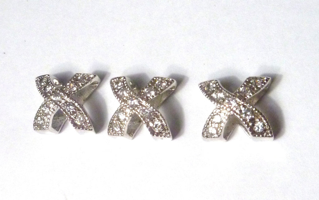 XXX Lot of Three Xs Sterling Silver CZs Pendnants or...