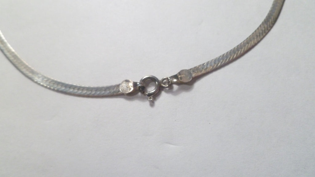 Sterling Silver Italy 3mm herringbone chain necklace size 20in