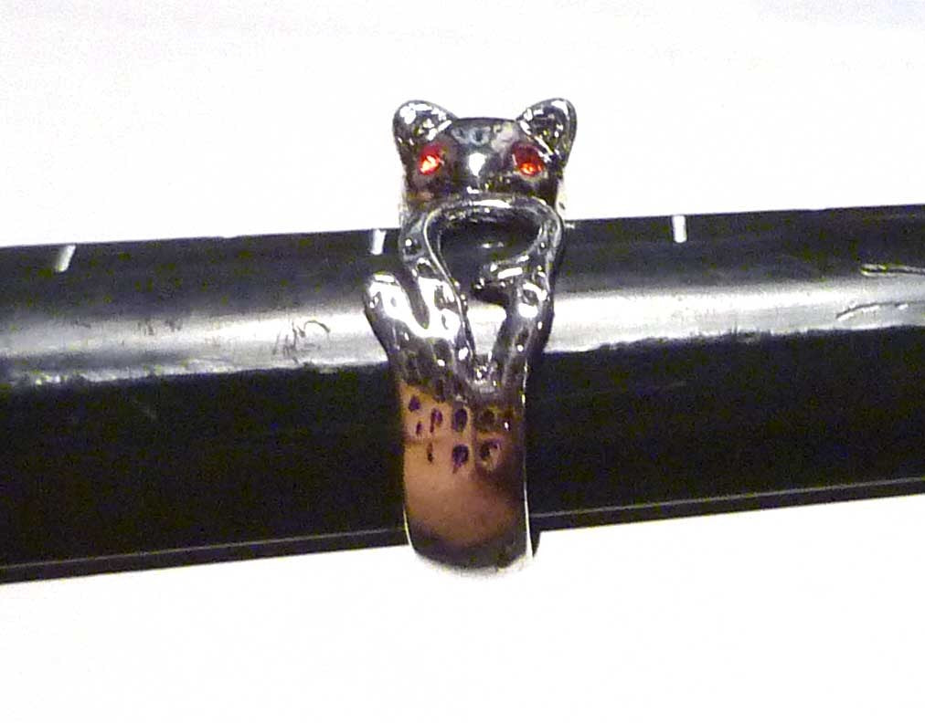 CUTE! Kitty Animal Cat Ring Adjustable Sz Wrap Around Ring Kitten