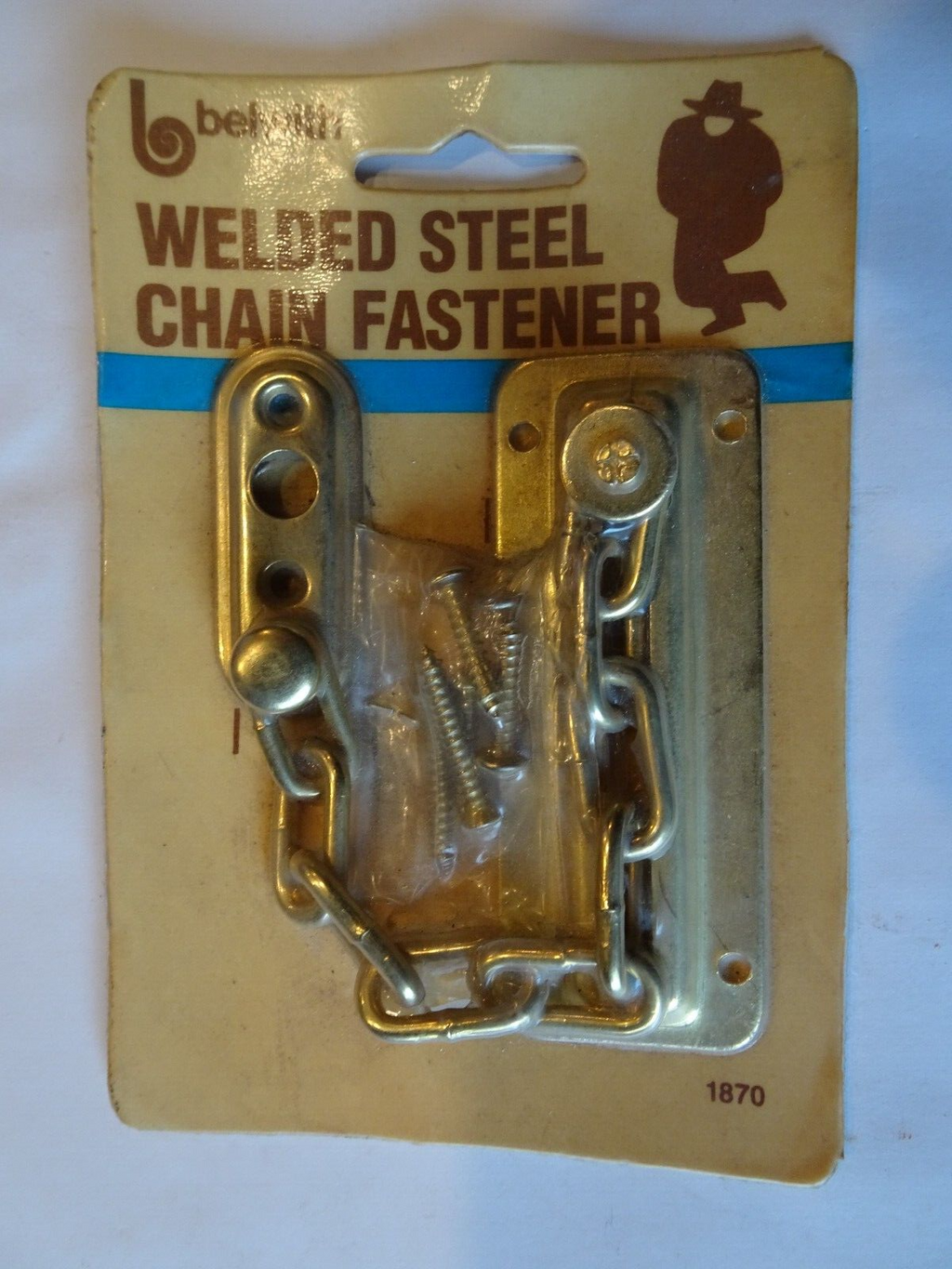 Belwith Brass Welded Steel Chain Door Lock Latch Security Bolt Vintage 1992